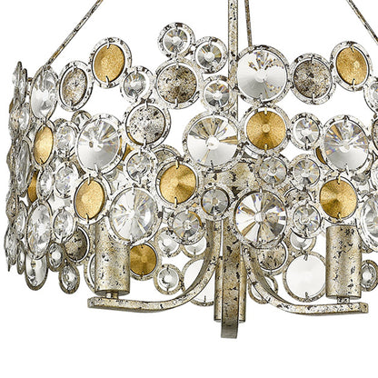 Silver 3 Light & Crystals Dimmable Chandelier