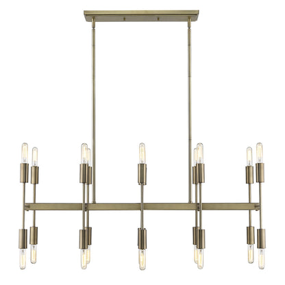 Perret 20-Light Aged Brass Pendant
