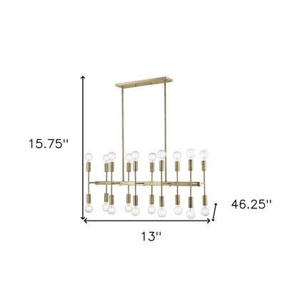 Perret 20-Light Aged Brass Pendant