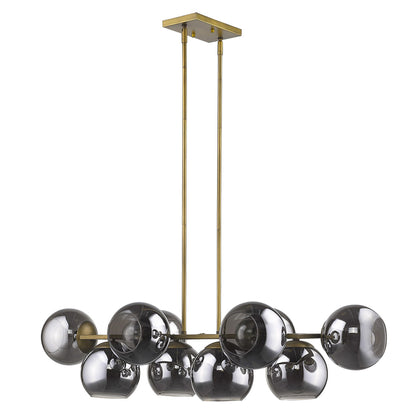 Lunette 10-Light Aged Brass Pendant