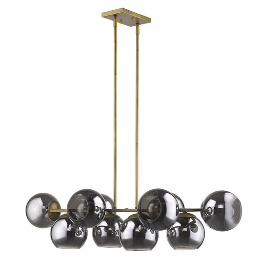 Lunette 10-Light Aged Brass Pendant