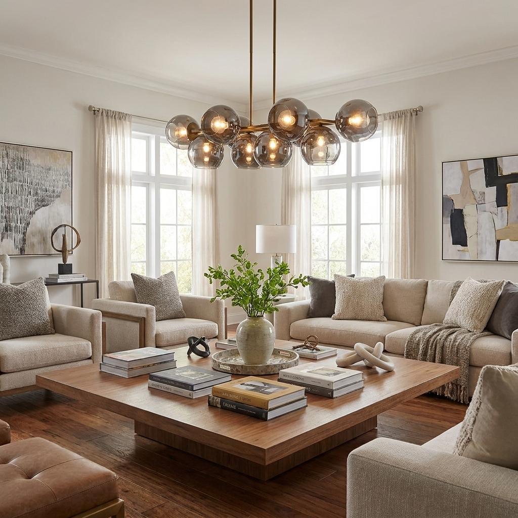 Lunette 10-Light Aged Brass Pendant