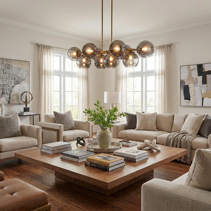 Lunette 10-Light Aged Brass Pendant