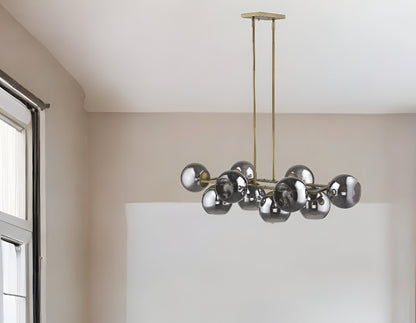 Lunette 10-Light Aged Brass Pendant
