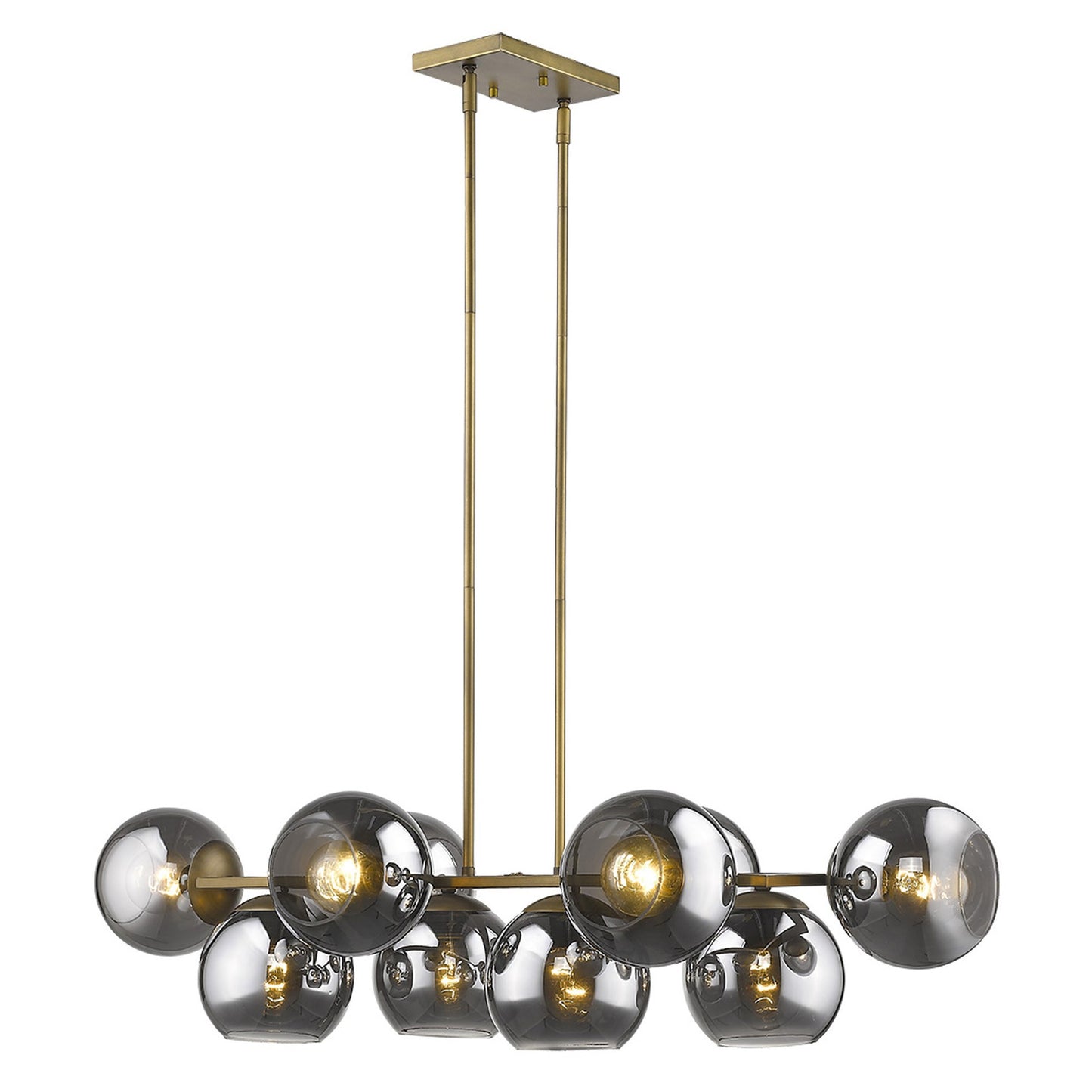 Lunette 10-Light Aged Brass Pendant