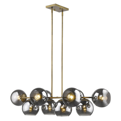 Lunette 10-Light Aged Brass Pendant