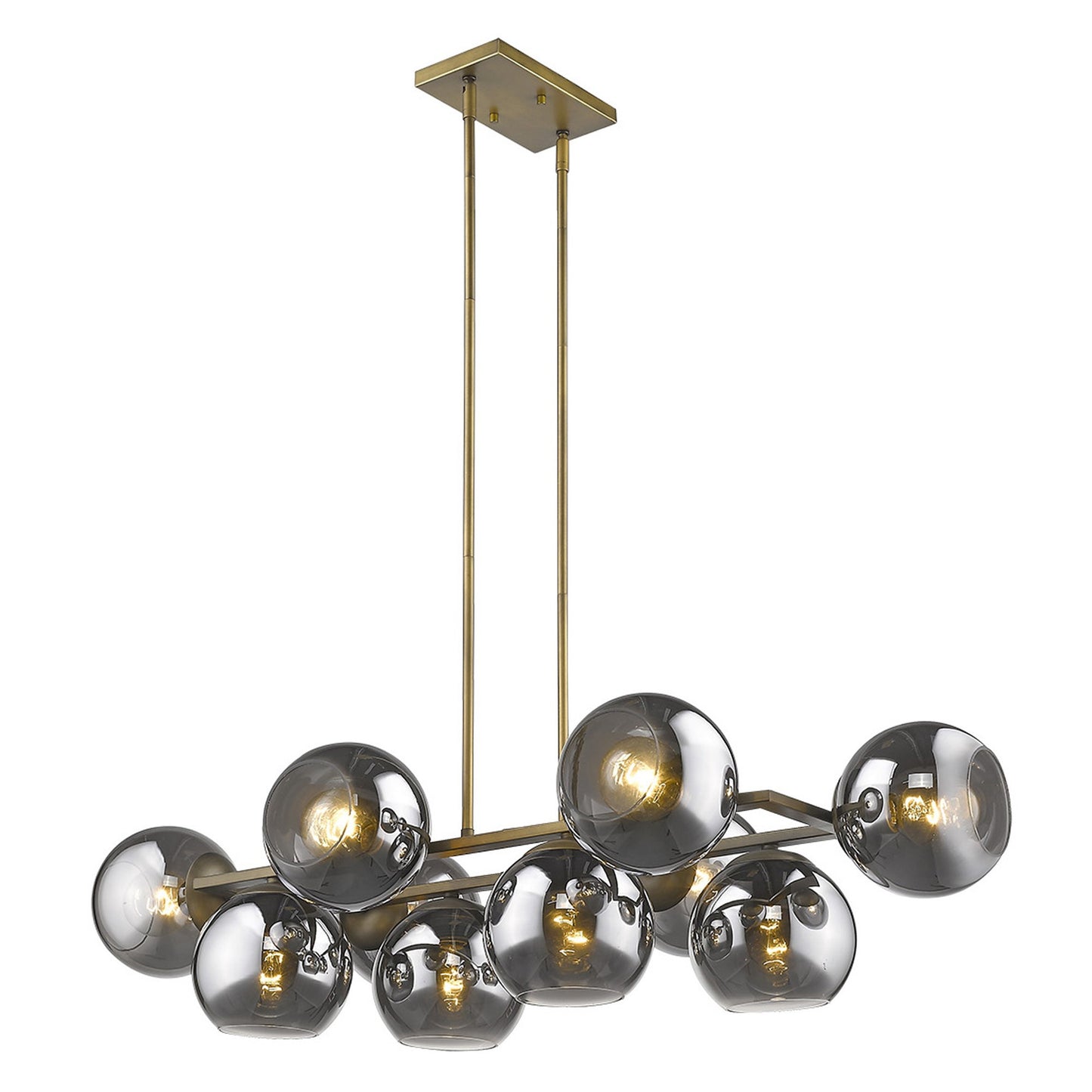 Lunette 10-Light Aged Brass Pendant