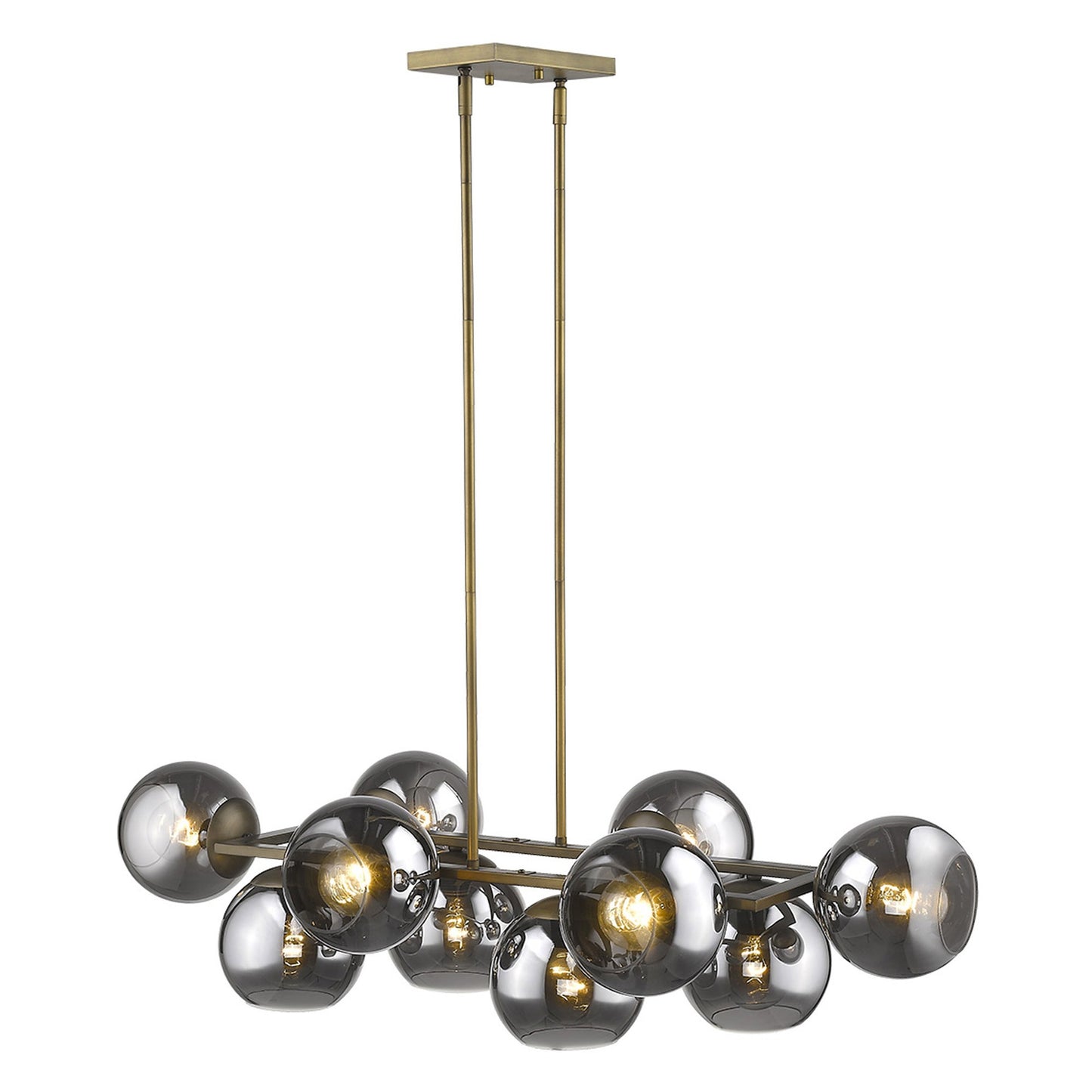 Lunette 10-Light Aged Brass Pendant