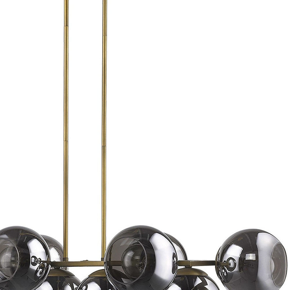 Lunette 10-Light Aged Brass Pendant