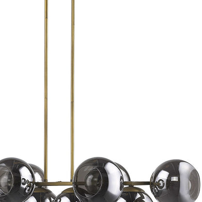 Lunette 10-Light Aged Brass Pendant
