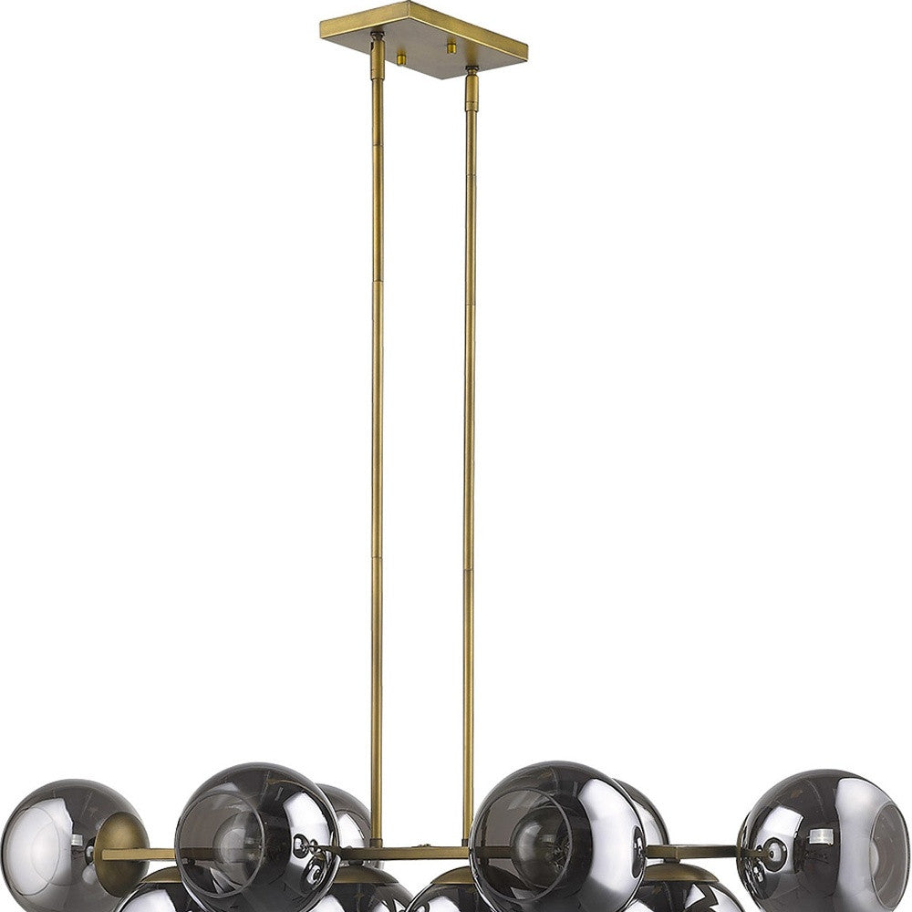 Lunette 10-Light Aged Brass Pendant
