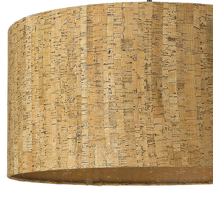 Matte Black Cork Shade Modern 1 Light Hanging Pendent Lamp