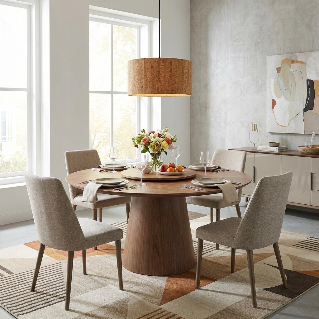 Matte Black Cork Shade Modern 1 Light Hanging Pendent Lamp