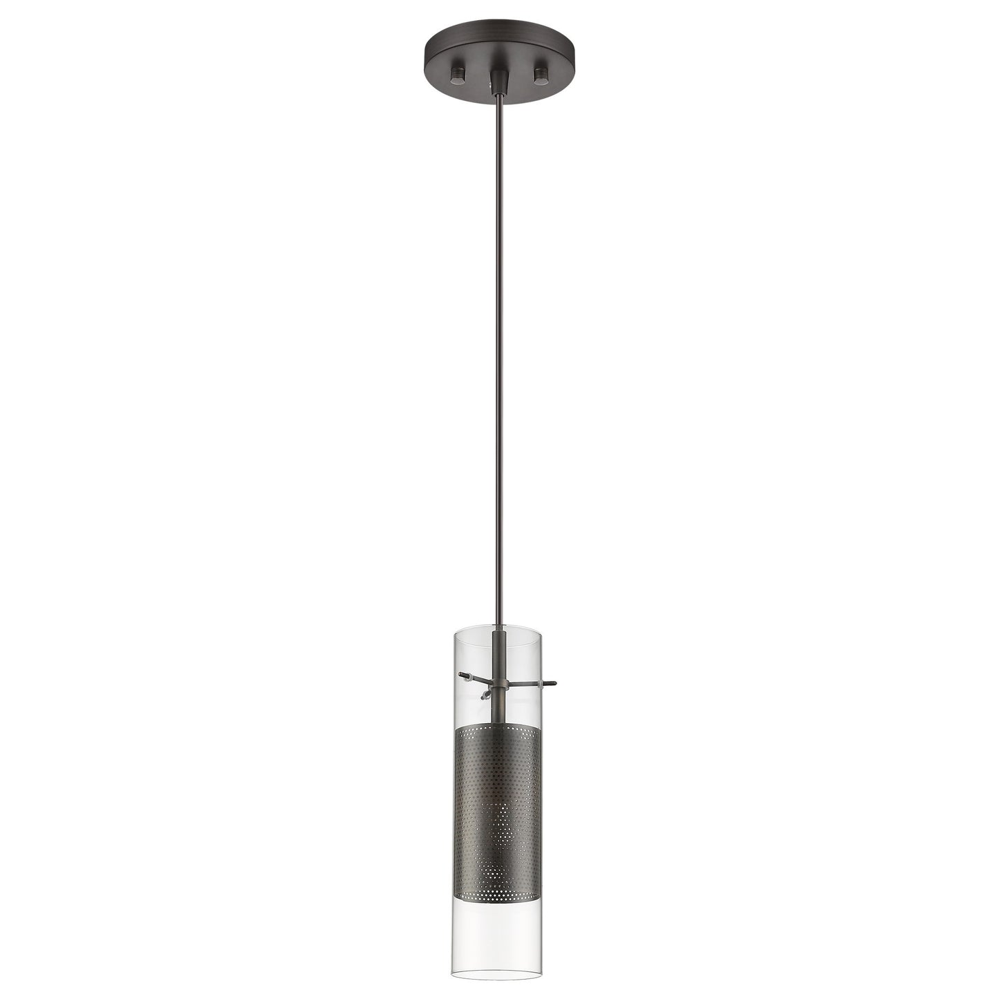 Glass & Bronze Mesh Shade Hanging Light