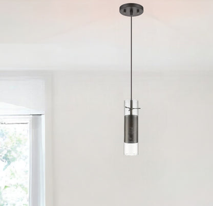 Glass & Bronze Mesh Shade Hanging Light