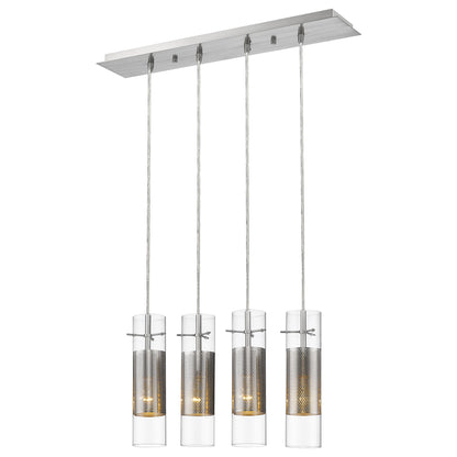 Scope 4-Light Brushed Nickel Pendant