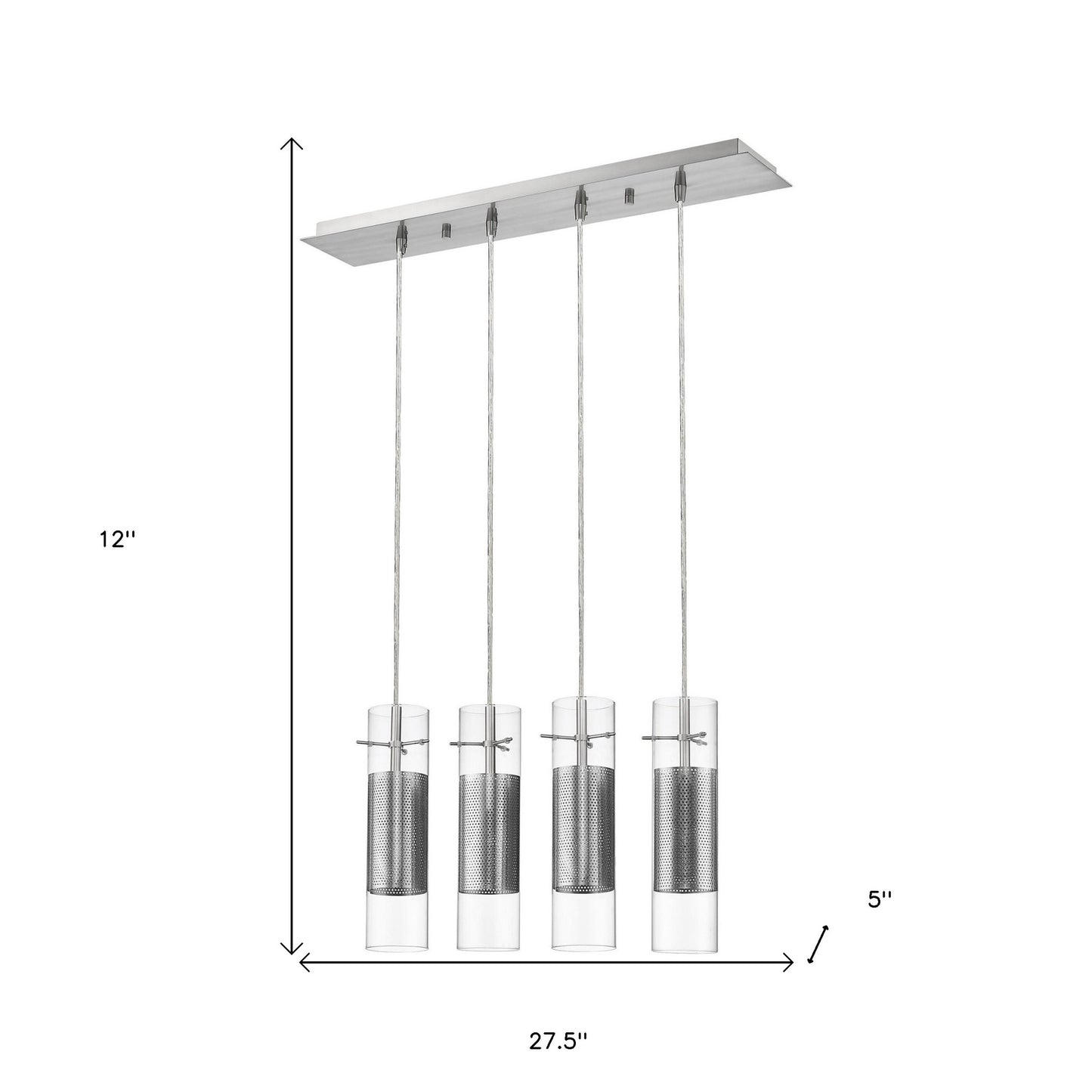 Scope 4-Light Brushed Nickel Pendant