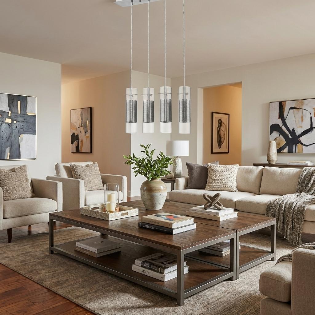 Scope 4-Light Brushed Nickel Pendant