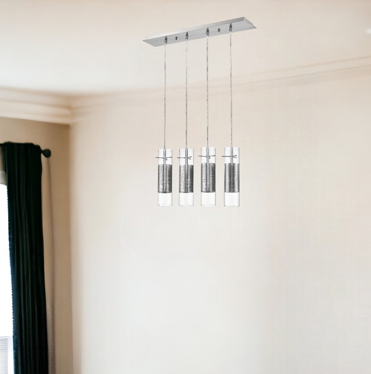 Scope 4-Light Brushed Nickel Pendant