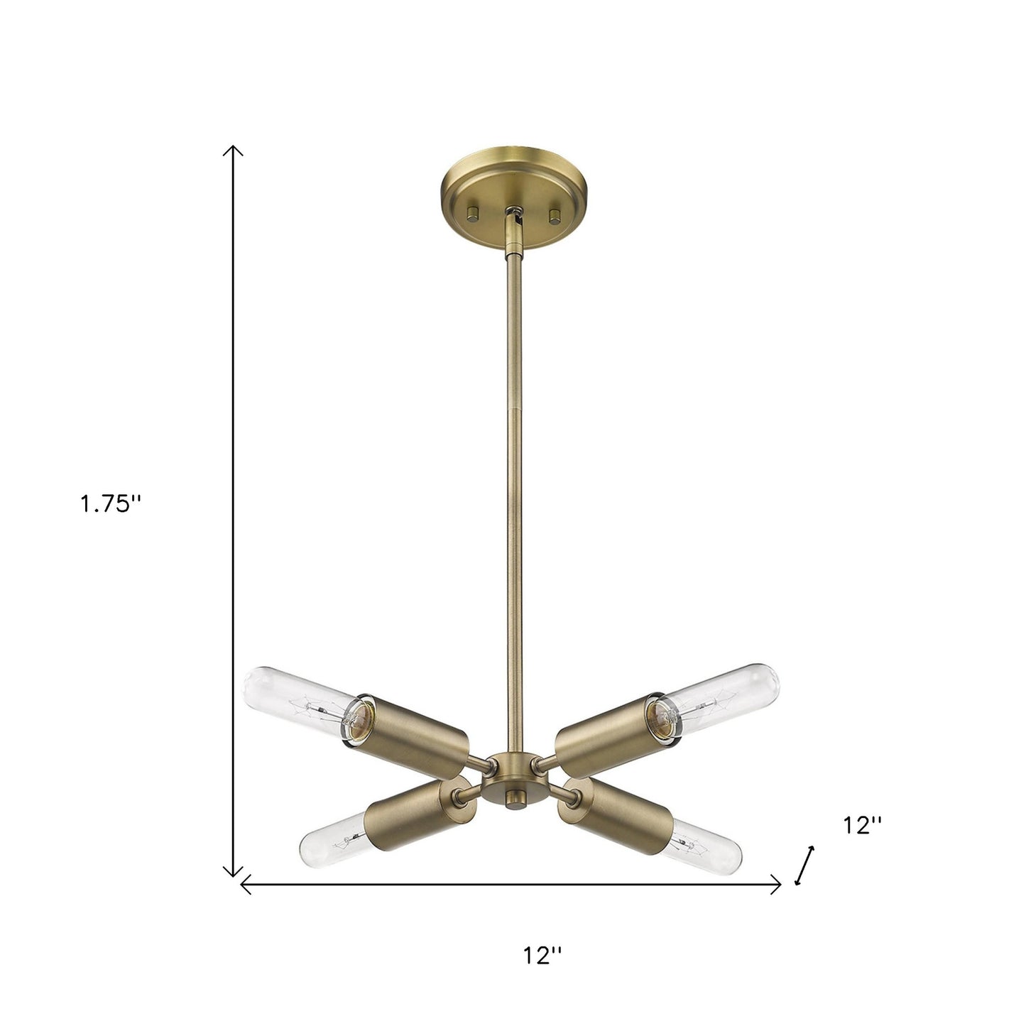 Gold 4 Light Dimmable Chandelier