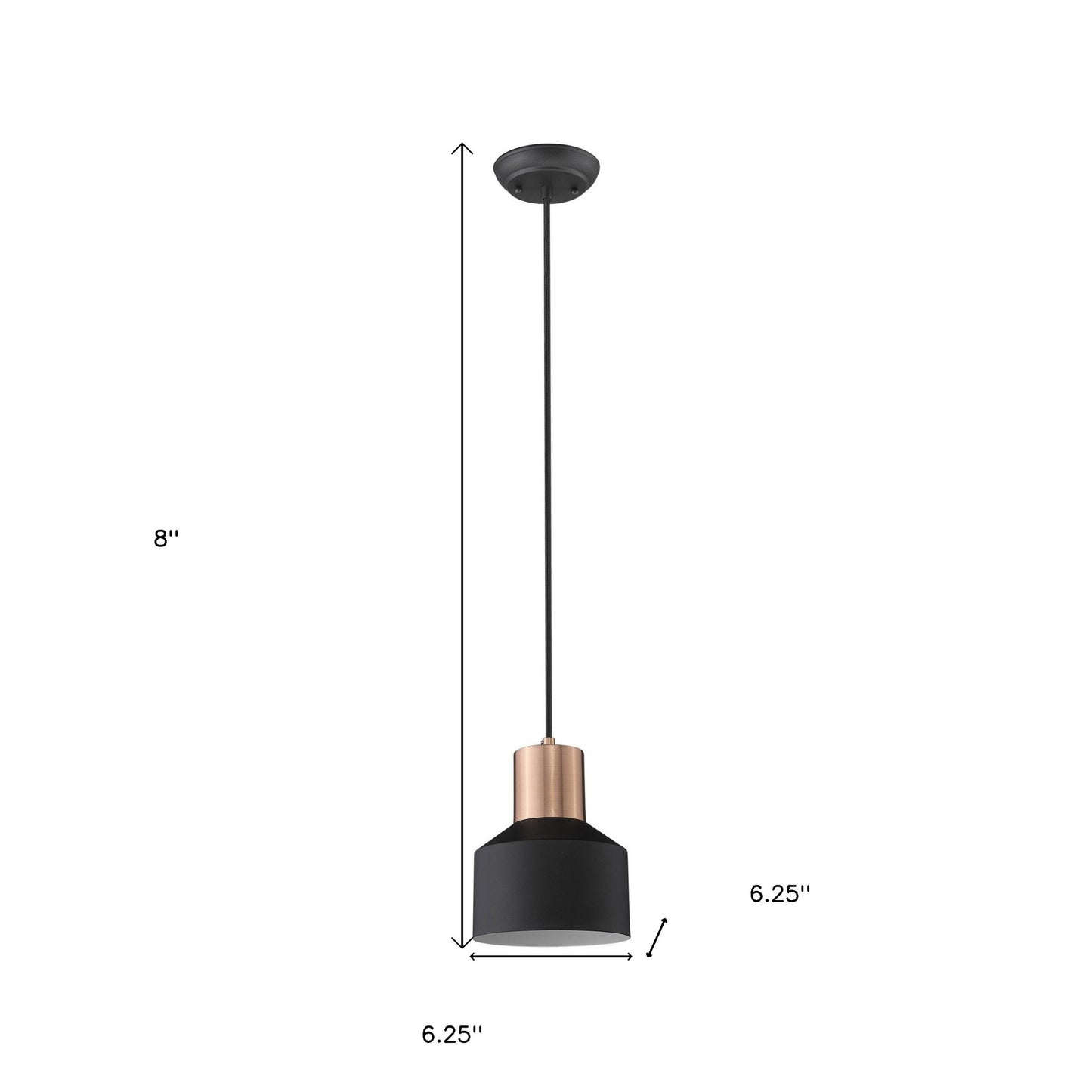 Matte Black & Rose Gold Pendant Hanging Light