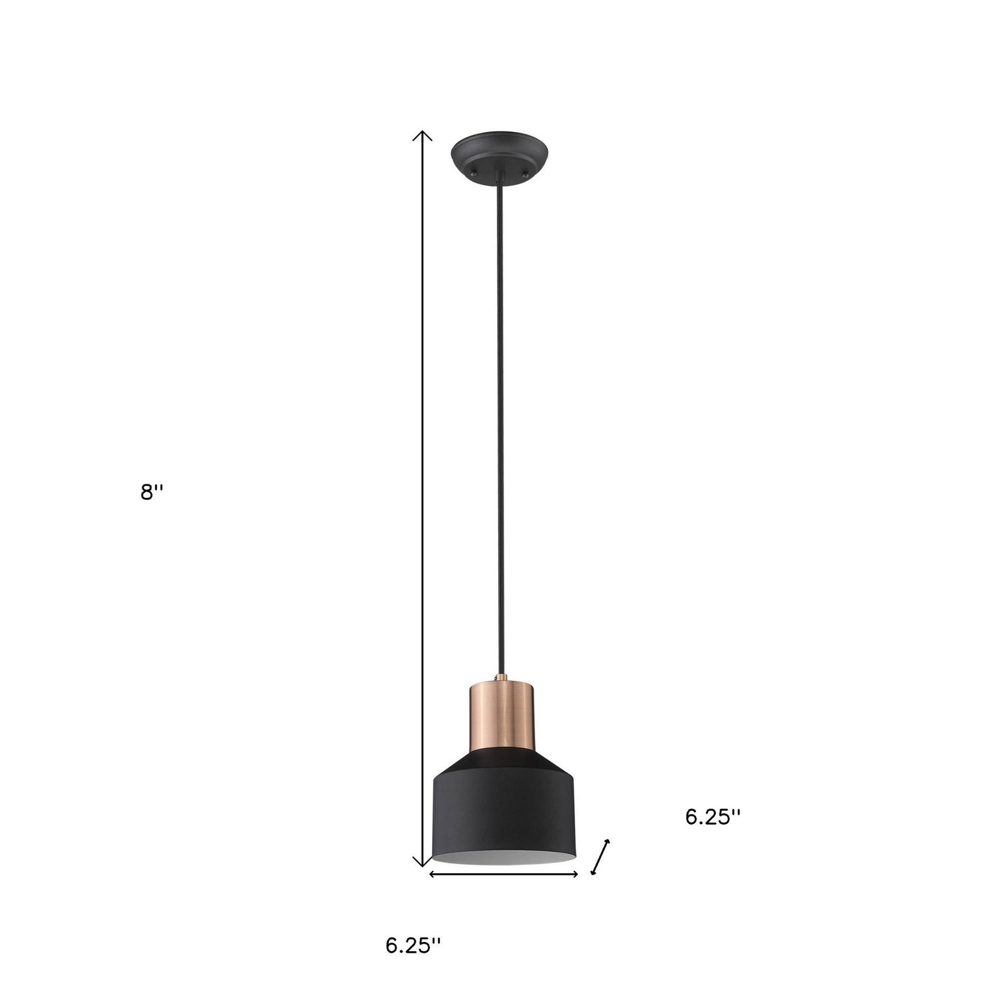 Matte Black & Rose Gold Pendant Hanging Light