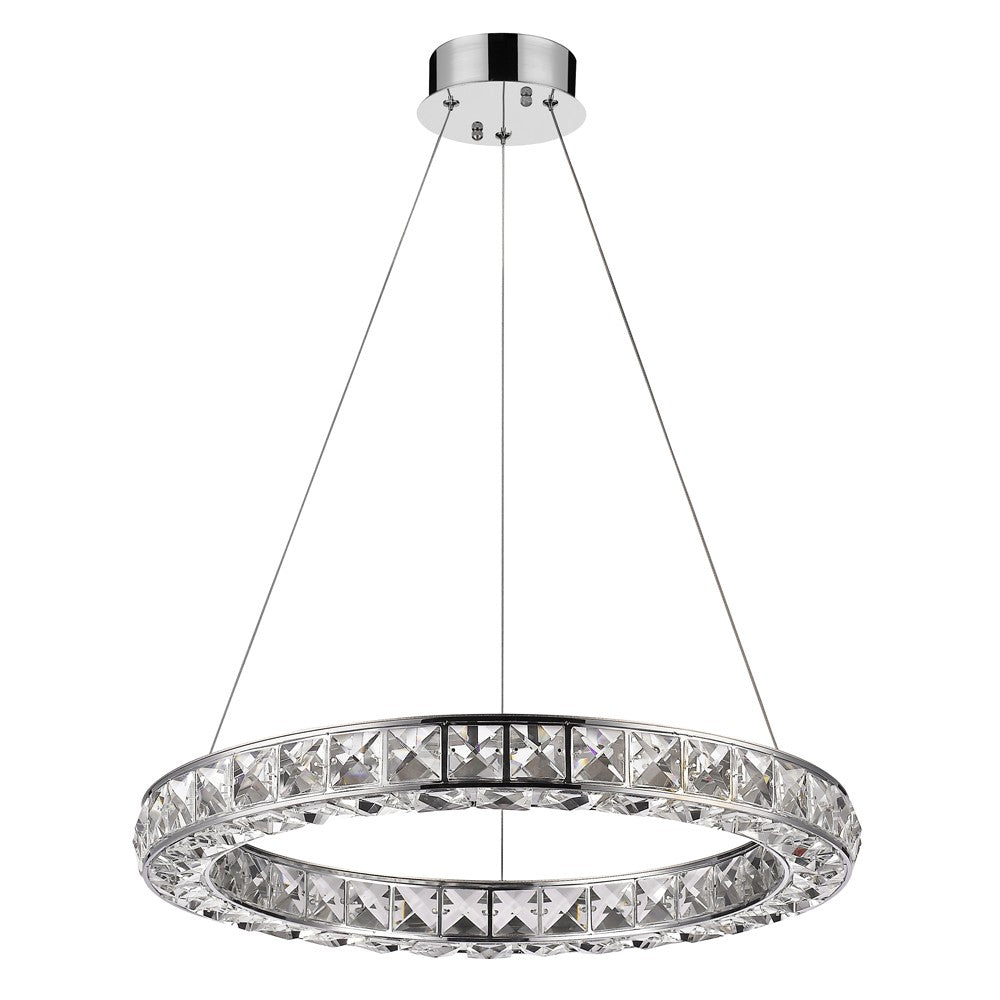 Silver Faux Crystal Bling Ring Hanging Light