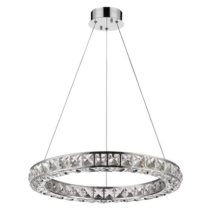 Silver Faux Crystal Bling Ring Hanging Light