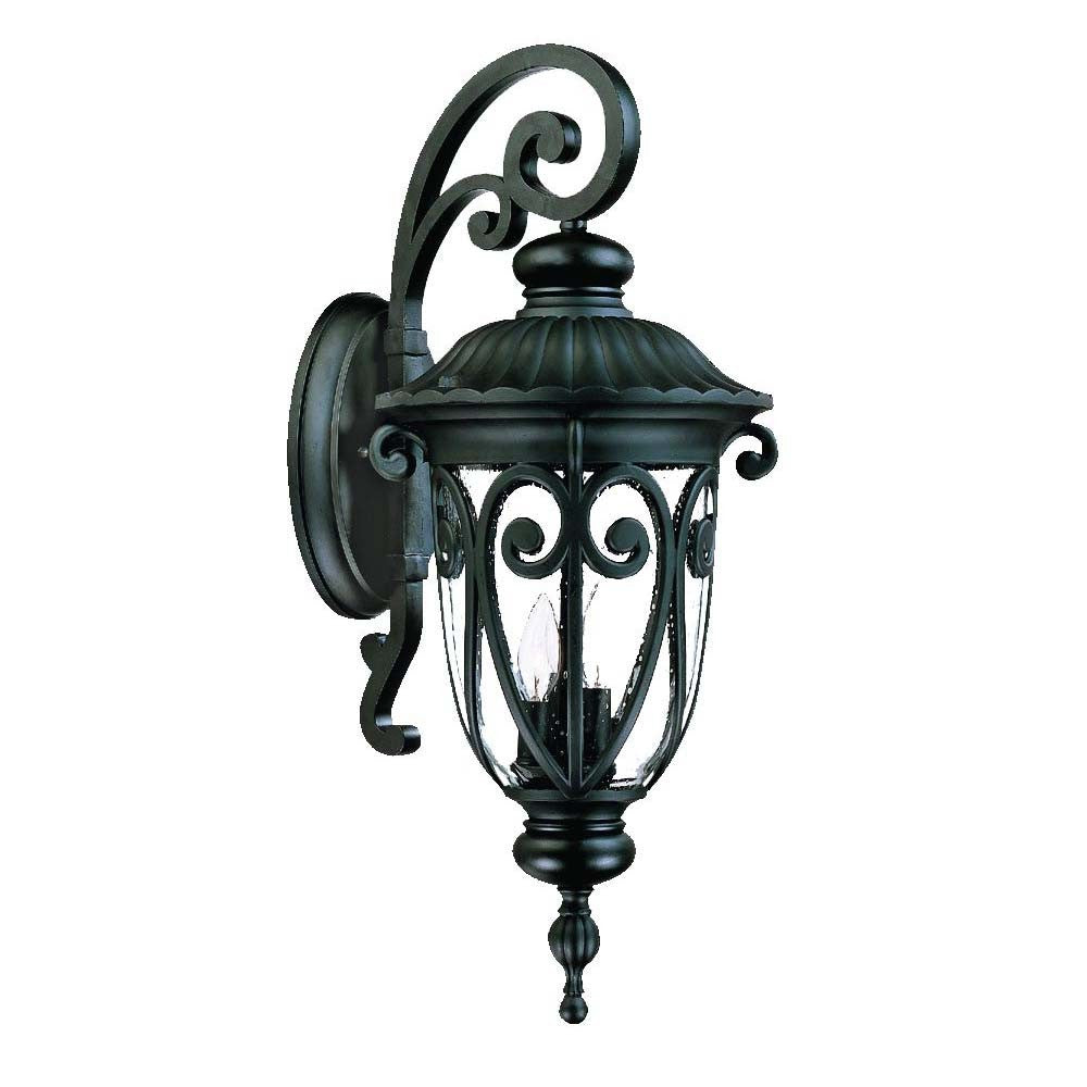 Naples 3-Light Matte Black Wall Sconce