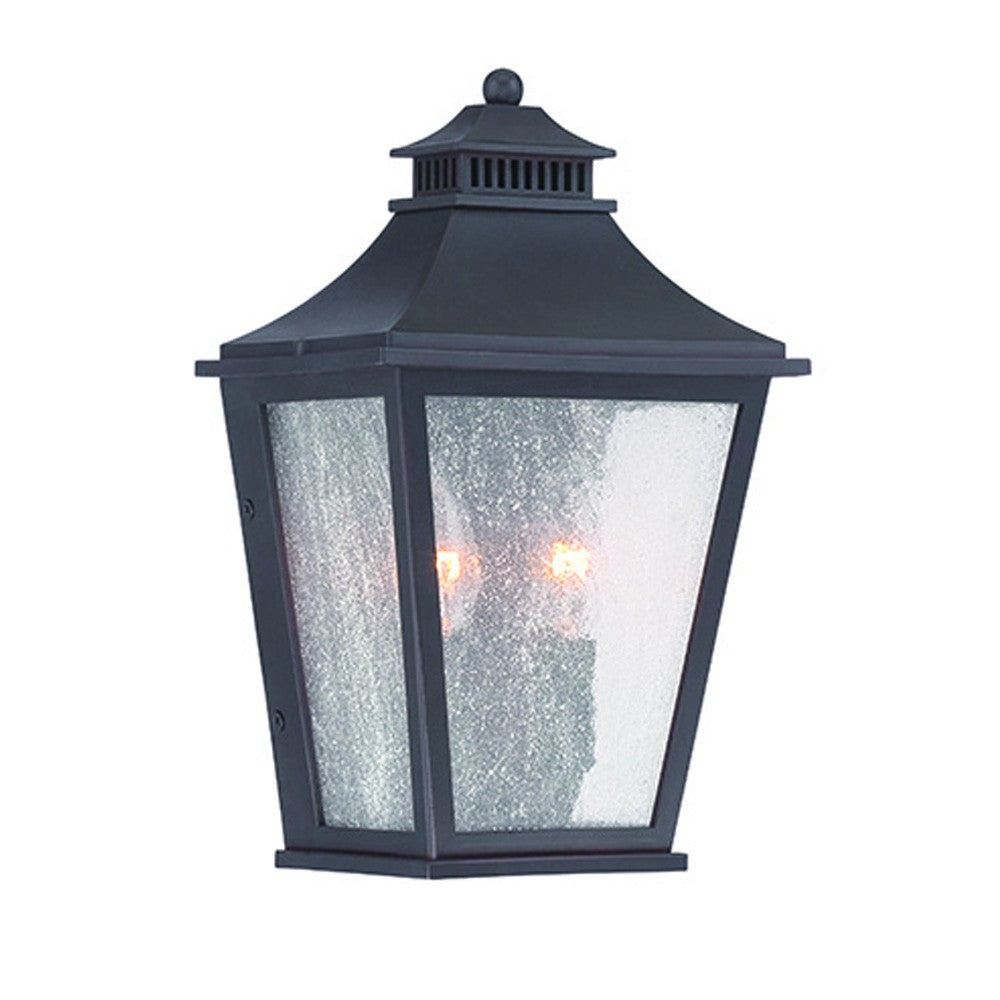 Matte Black Two Light Pocket Lantern Wall Sconce