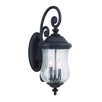 Three Light Matte Black Urn Shaped Wall Sconce