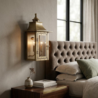St. Charles 2-Light Aged Brass Wall Light