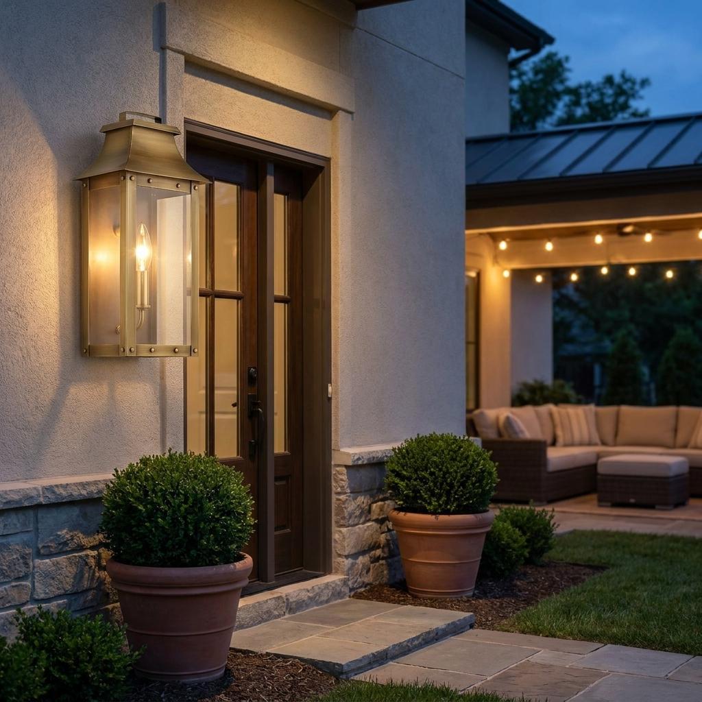 Manchester 1-Light Aged Brass Pocket Wall Light