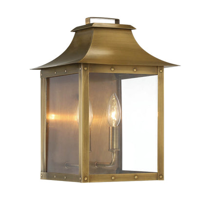 Manchester 2-Light Aged Brass Pocket Wall Sconce