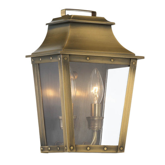 Coventry 2-Light Aged Brass Pocket Wall Sconce