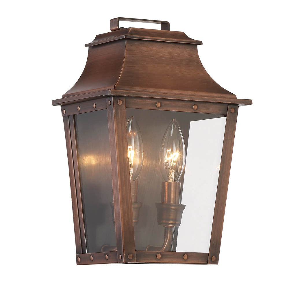 Coventry 2-Light Copper Patina Pocket Wall Sconce