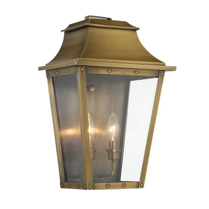 Coventry 2-Light Aged Brass Pocket Wall Sconce