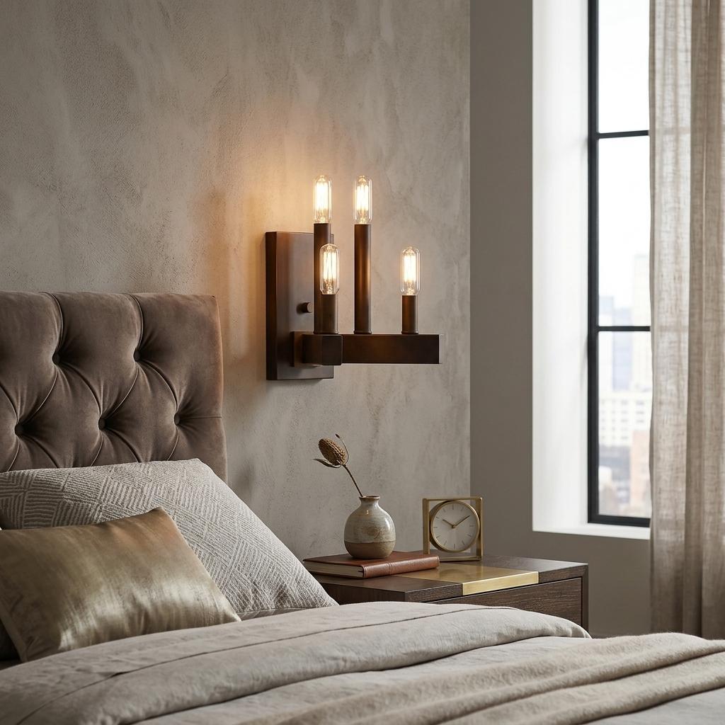 Four Light Bronze Vintage Wall Sconce