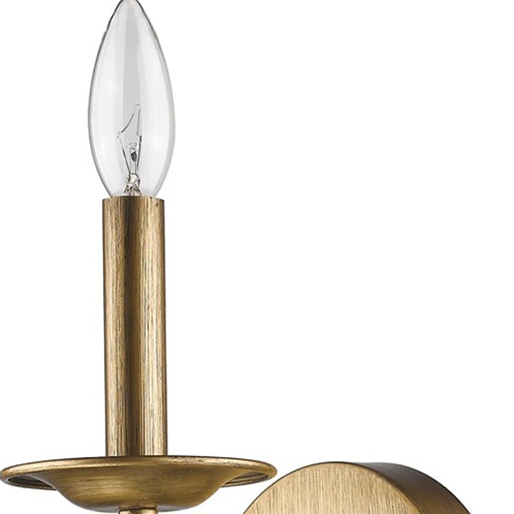 Light Gold Wall Sconce w/ Crystal Accent