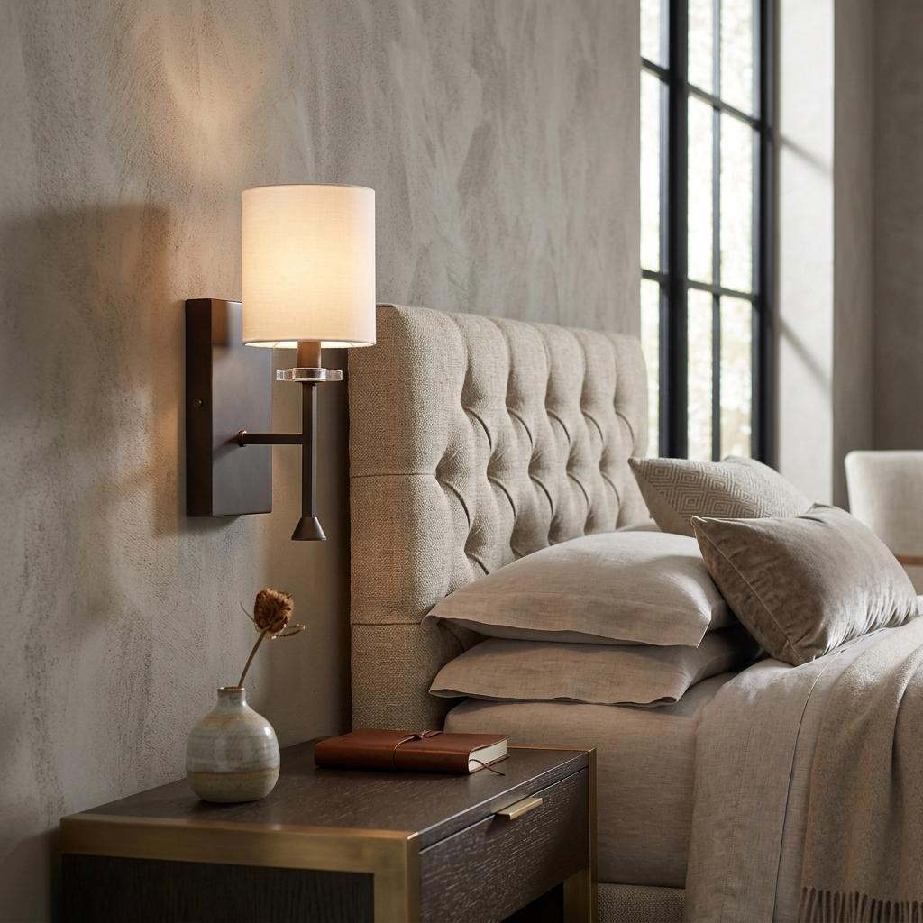 Minimalist Bronze Wall Sconce w/ Shade