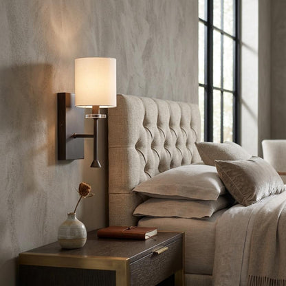 Minimalist Bronze Wall Sconce w/ Shade