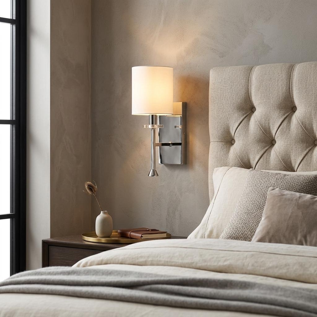 Minimalist Silver Wall Sconce w/ Shade