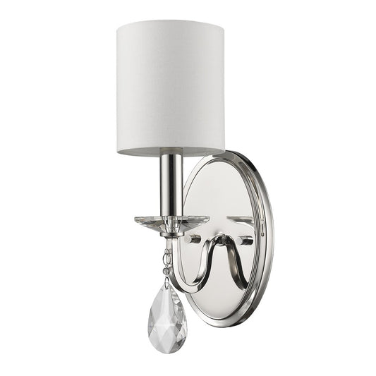 Silver Three Light Wall Sconce w/ Shade
