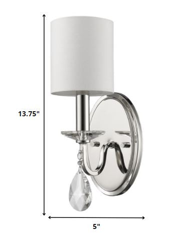 Silver Three Light Wall Sconce w/ Shade