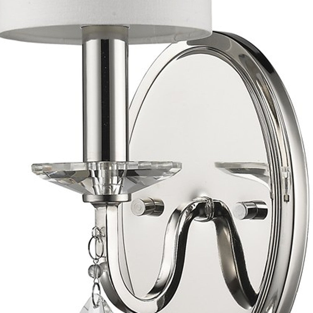 Silver Three Light Wall Sconce w/ Shade