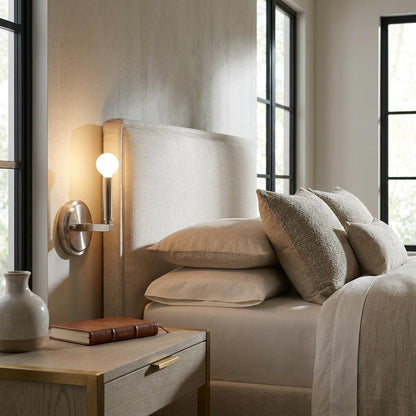 One Light Silver Wall Sconce