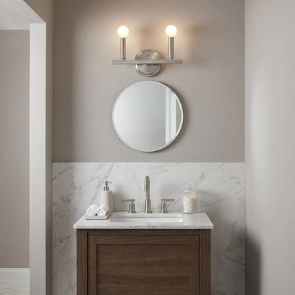 Two Light Silver Wall Sconce