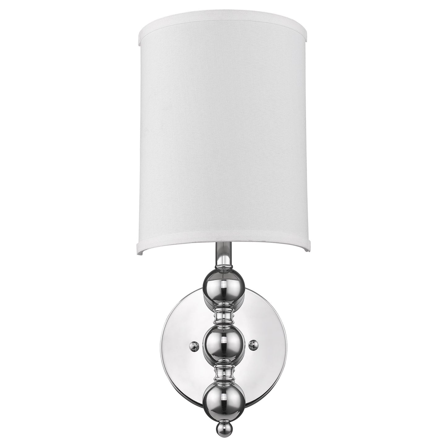 Silver Chrome Wall Light w/ Linen Shade