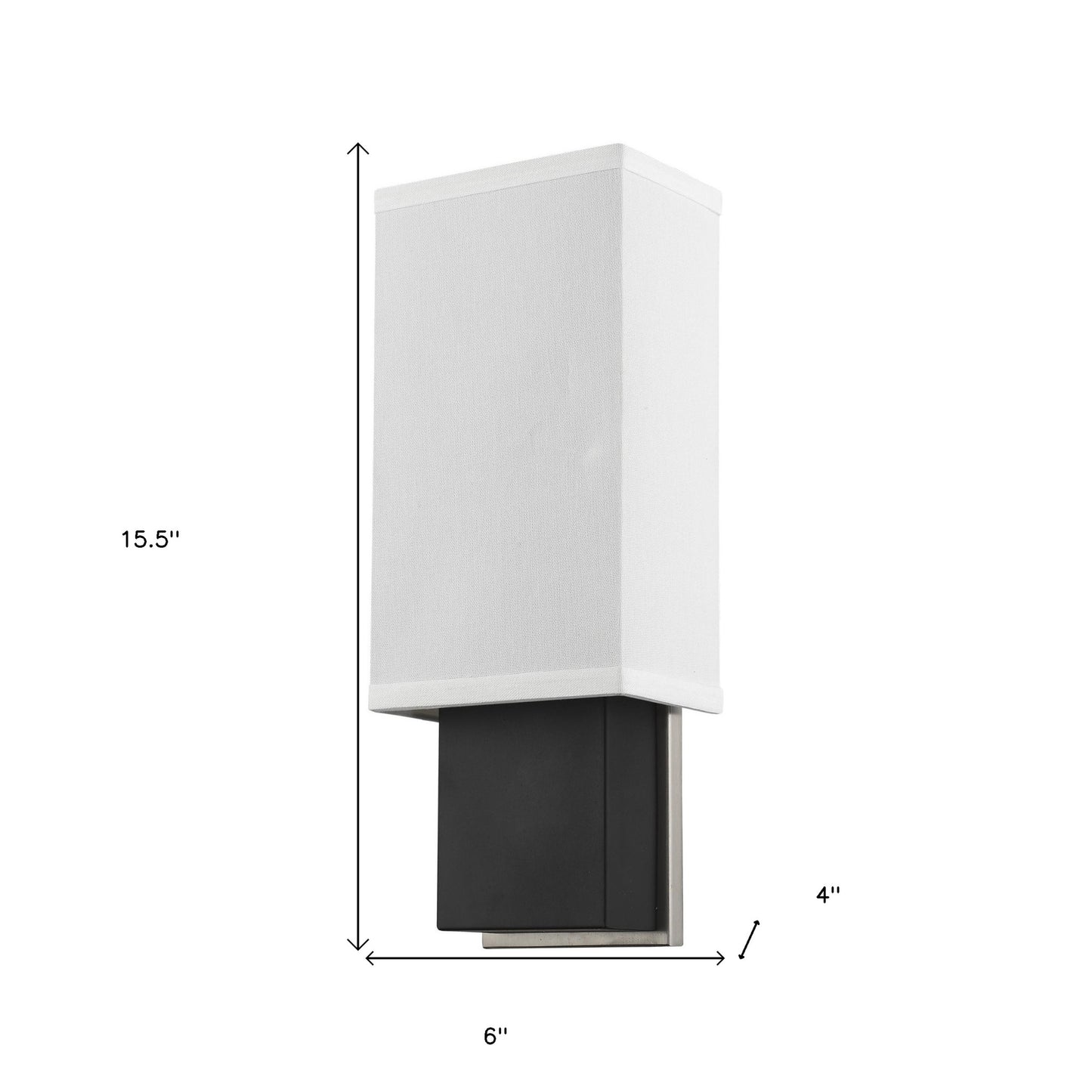 Rectangular Wall Sconce w/ Linen Shade