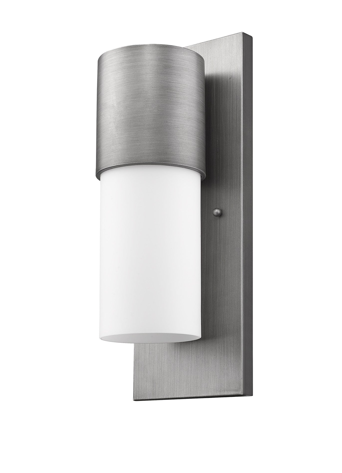 Contemporary Brushed Silver & White Wall Light
